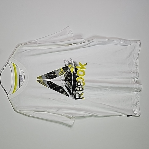 Reebok 2XL white and yellow short sleeve shirt - Picture 1 of 6